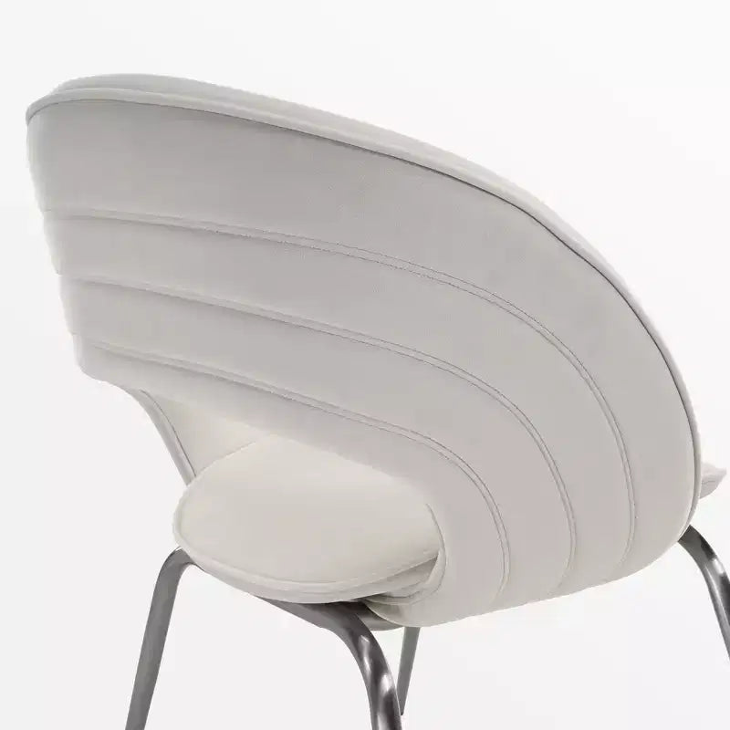 Sedia da pranzo in velluto 1 pz, bianco sporco