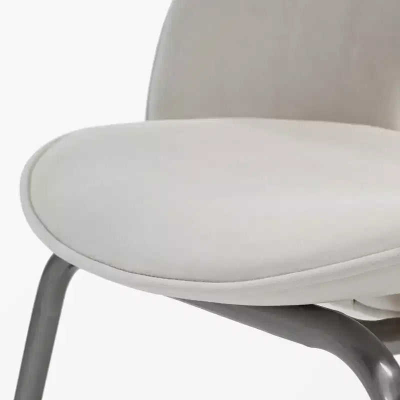 Sedia da pranzo in velluto 1 pz, bianco sporco