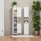 Modern Slim Storage Cabinet with Adjustable Shelves - Tall Freestanding Organizer