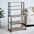 Coffee Bar, 31.5-Inch Baker's Rack for Kitchen with Storage, Featuring 6-Tier Kitchen Shelves and 6 Hooks, Ideal as a Microwave Stand