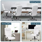 Sedia da ufficio direzionale in similpelle a schienale alto Home Imports Emporium con supporto lombare e base girevole