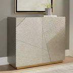 55 Downing Street Marian Mobile Contenitore a 2 Ante Asimmetriche in Acciaio Inox Dorato Larghezza 39 1/2