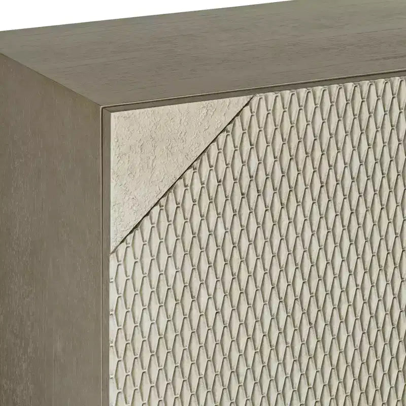 55 Downing Street Marian Mobile Contenitore a 2 Ante Asimmetriche in Acciaio Inox Dorato Larghezza 39 1/2