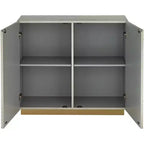 55 Downing Street Marian Mobile Contenitore a 2 Ante Asimmetriche in Acciaio Inox Dorato Larghezza 39 1/2
