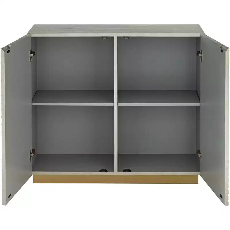 55 Downing Street Marian Mobile Contenitore a 2 Ante Asimmetriche in Acciaio Inox Dorato Larghezza 39 1/2