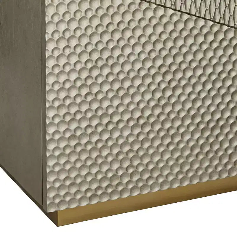 55 Downing Street Marian Mobile Contenitore a 2 Ante Asimmetriche in Acciaio Inox Dorato Larghezza 39 1/2