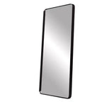 Specchio intero rettangolare con angoli arrotondati, con cornice in alluminio verniciato nero (specchio profondo - senza supporto)