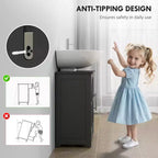 Mobile Lavabo da Appoggio HOMCOM Stile Fattoria, Mobile Bagno Autoportante con 2 Ante Scorrevole e Ripiano Regolabile
