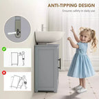 Mobile Lavabo da Appoggio HOMCOM Stile Fattoria, Mobile Bagno Autoportante con 2 Ante Scorrevole e Ripiano Regolabile