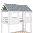 Letto a castello doppio Whisen Elegant House Roof con letto estraibile - Bianco