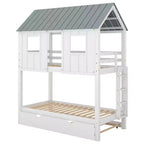 Letto a castello doppio Whisen Elegant House Roof con letto estraibile - Bianco