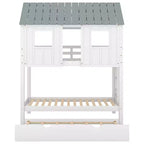 Letto a castello doppio Whisen Elegant House Roof con letto estraibile - Bianco