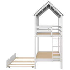 Letto a castello doppio Whisen Elegant House Roof con letto estraibile - Bianco
