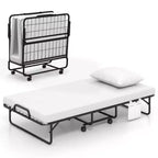 Costway 75 x 39 Letto Pieghevole con Materasso in Memory Foam e Copripiumino Antipolvere, Struttura in Metallo