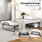 Costway 75 x 39 Letto Pieghevole con Materasso in Memory Foam e Copripiumino Antipolvere, Struttura in Metallo