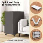 Costway 75 x 39 Letto Pieghevole con Materasso in Memory Foam e Copripiumino Antipolvere, Struttura in Metallo