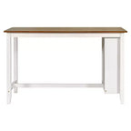 Set da pranzo rustico da 5 pezzi in stile fattoria con tavolo da pranzo a altezza bancone, 2 sedie e 2 sgabelli, grigio/bianco-ModernLuxe