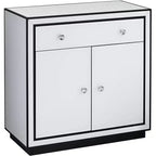 Studio 55D Biscaya 31 1/2 White Reverse Painted Glass Accent Chest