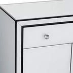 Cassettiera d'accento in vetro verniciato a rovescio bianco 31 1/2 Biscay Studio 55D