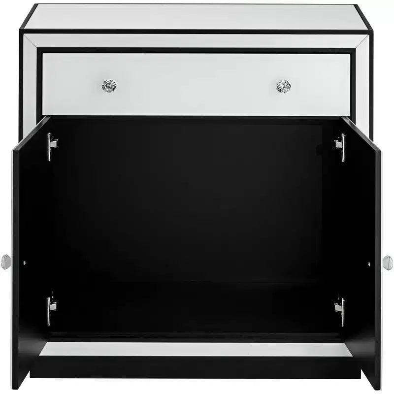 Cassettiera d'accento in vetro verniciato a rovescio bianco 31 1/2 Biscay Studio 55D