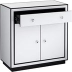 Cassettiera d'accento in vetro verniciato a rovescio bianco 31 1/2 Biscay Studio 55D