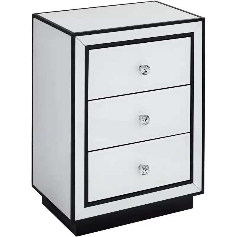 Studio 55D Biscaya 17 3/4 Wide White Reverse Painted Glass Side Table