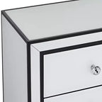 Tavolino laterale in vetro con retro dipinto bianco Studio 55D Biscaya 17 3/4 di larghezza