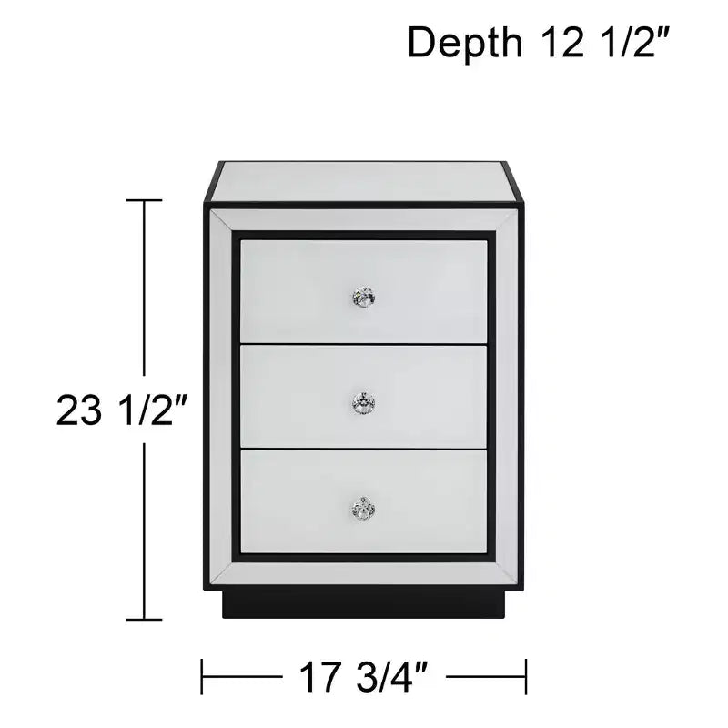 Tavolino laterale in vetro con retro dipinto bianco Studio 55D Biscaya 17 3/4 di larghezza