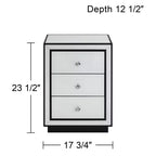Tavolino laterale in vetro con retro dipinto bianco Studio 55D Biscaya 17 3/4 di larghezza