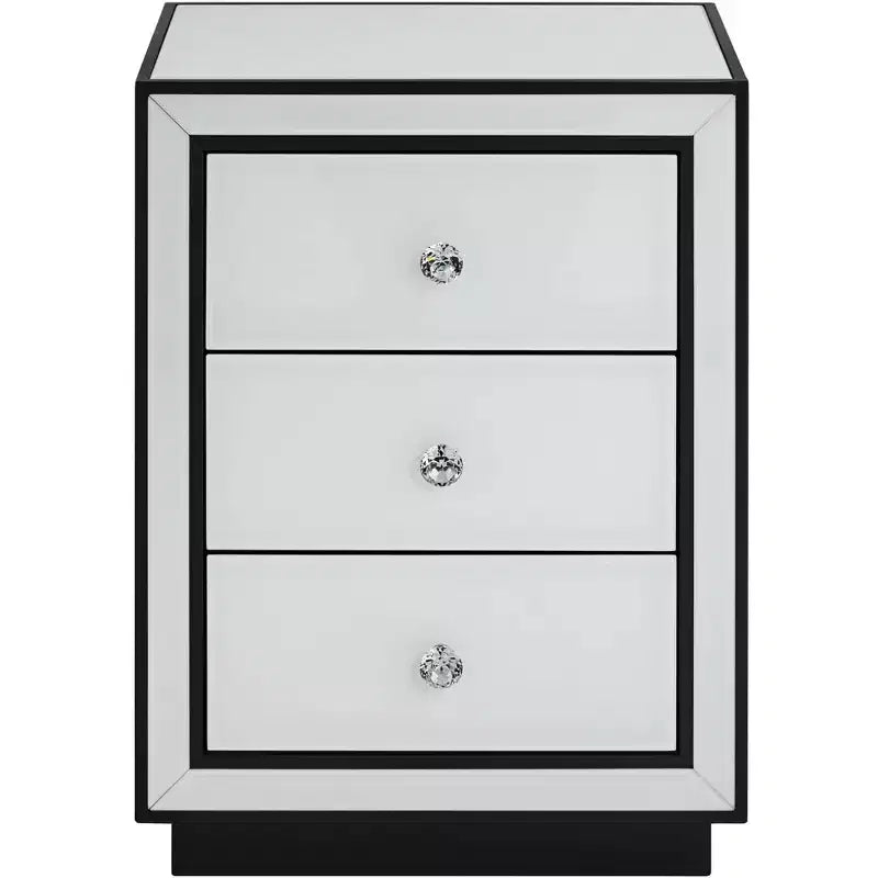Tavolino laterale in vetro con retro dipinto bianco Studio 55D Biscaya 17 3/4 di larghezza