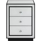 Tavolino laterale in vetro con retro dipinto bianco Studio 55D Biscaya 17 3/4 di larghezza