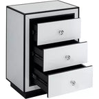Tavolino laterale in vetro con retro dipinto bianco Studio 55D Biscaya 17 3/4 di larghezza