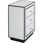 Tavolino laterale in vetro con retro dipinto bianco Studio 55D Biscaya 17 3/4 di larghezza