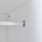 Letto a scomparsa Whisen Modern Design con armadio a muro, ripiani aperti e cassetti portaoggetti - Bianco