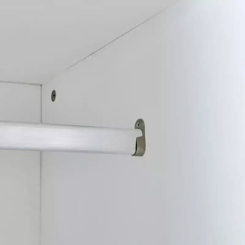 Letto a scomparsa Whisen Modern Design con armadio a muro, ripiani aperti e cassetti portaoggetti - Bianco