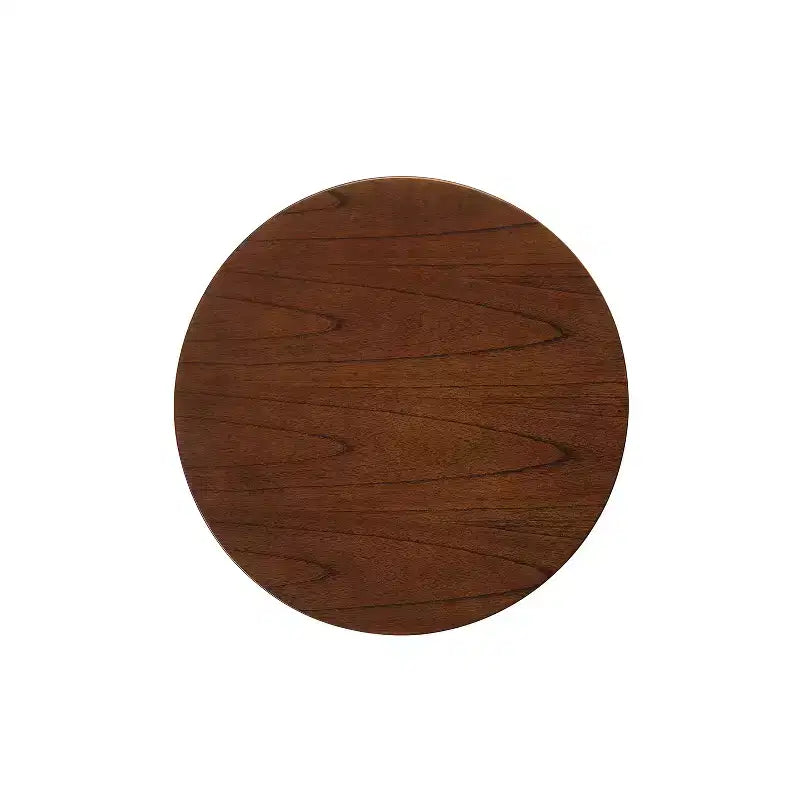 Tavolino rotondo GDFStudio Bridie Mid-Century Modern in legno con gambe a compasso