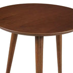 Tavolino rotondo GDFStudio Bridie Mid-Century Modern in legno con gambe a compasso