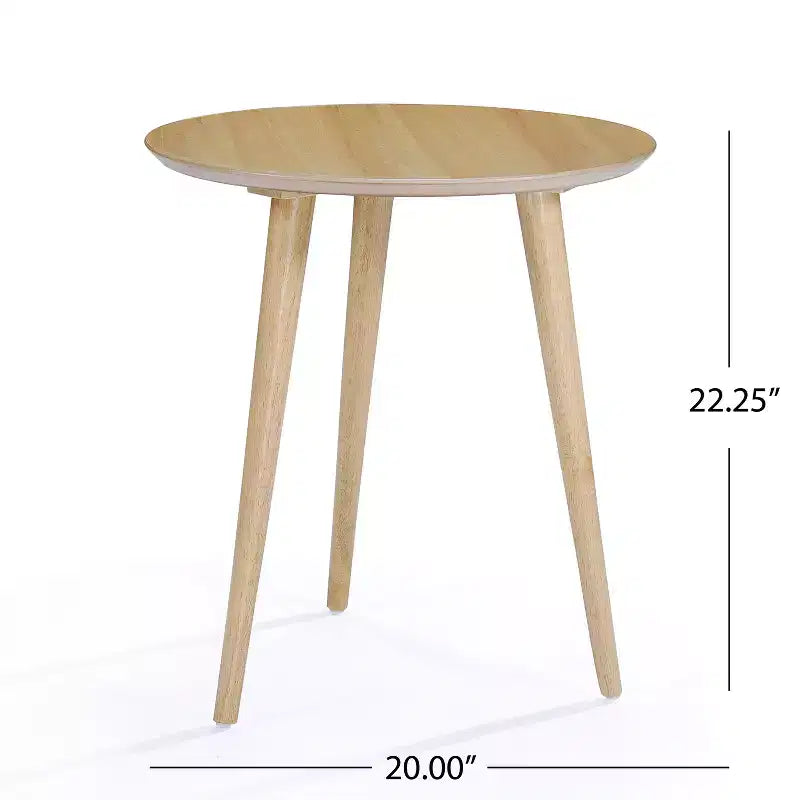 Tavolino rotondo GDFStudio Bridie Mid-Century Modern in legno con gambe a compasso