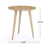 Tavolino rotondo GDFStudio Bridie Mid-Century Modern in legno con gambe a compasso