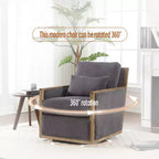 GDFStudio Tim Poltrona Girevole Accent con Rivestimento in Velluto a Coste e Due Cuscini