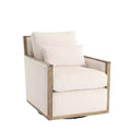GDFStudio Tim Poltrona Girevole Accent con Rivestimento in Velluto a Coste e Due Cuscini