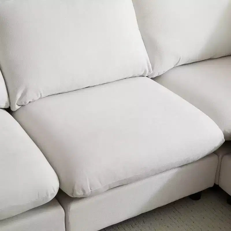 Christopher Knight Home Acker, Set Divano Componibile Moderno a 4 Pezzi con Rivestimento, Bianco