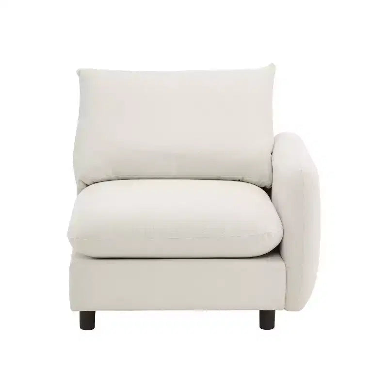 Christopher Knight Home Acker, Set Divano Componibile Moderno a 4 Pezzi con Rivestimento, Bianco