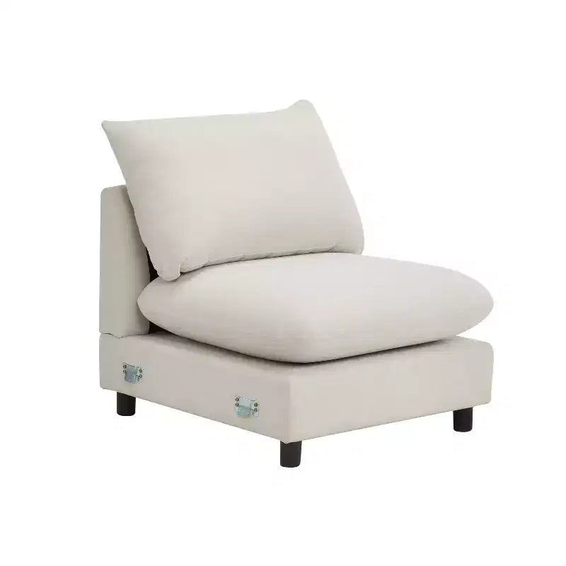 Christopher Knight Home Acker, Set Divano Componibile Moderno a 4 Pezzi con Rivestimento, Bianco