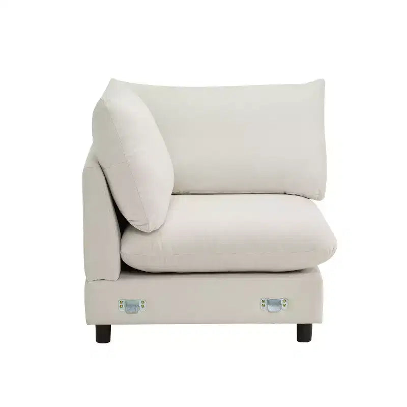 Christopher Knight Home Acker, Set Divano Componibile Moderno a 4 Pezzi con Rivestimento, Bianco