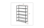 Alera Kit di Scaffalature a Filo a 6 Ripiani Certificato NSF, 48l x 18p x 72a, Nero