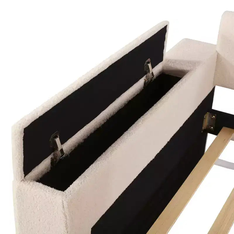 Divano letto imbottito una piazza e mezza/matrimoniale con braccioli portaoggetti, letto estraibile e sistema audio Bluetooth integrato di ultima generazione - ModernLuxe