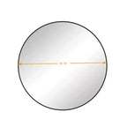 39 Black Circular Wall Mirror: Metal Frame, Round Vanity, Dressing - Stylish for Bath, Living, Bed