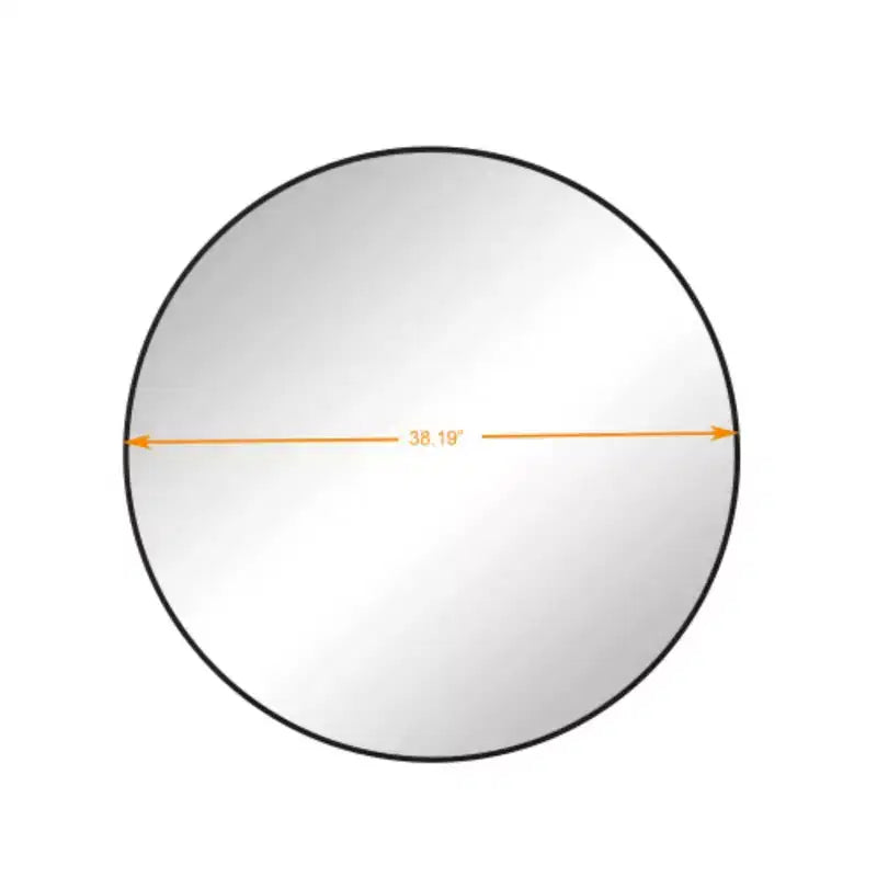 39 Black Circular Wall Mirror: Metal Frame, Round Vanity, Dressing - Stylish for Bath, Living, Bed