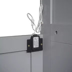 Letto a Scomparsa Whisen Modern Wood, Ripiegabile in un Mobile con Ripiani, Armadio e Luci LED